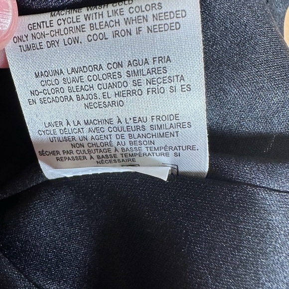 ELLEN TRACEY FAUX WRAPPED DRESS Stretchy Long Sleeve black pink white gray small - Picture 9 of 11